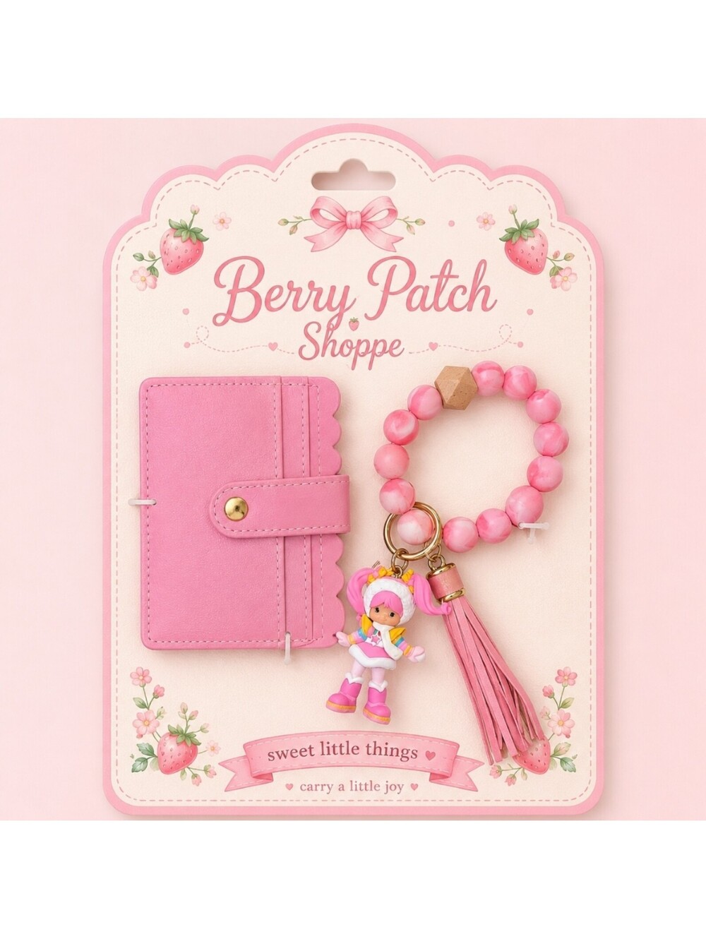 Rainbow Brite Tickled Pink Wallet Keychain Wristlet Accessory